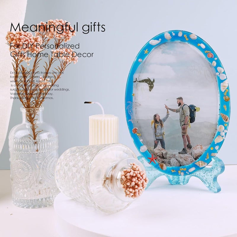 Actvty Resin Mold for Photo Frame, Picture Frame Silicone Molds with Stand Holder, Rectangle & Oval Frame Molds for Resin Casting, DIY Personalized Photo Frame for Handmade Gifts Home Decor(2 Set) - Image 5